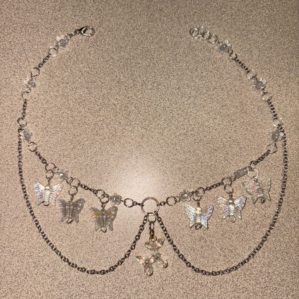 Clear Chain Necklace with Balloon Dog Charm